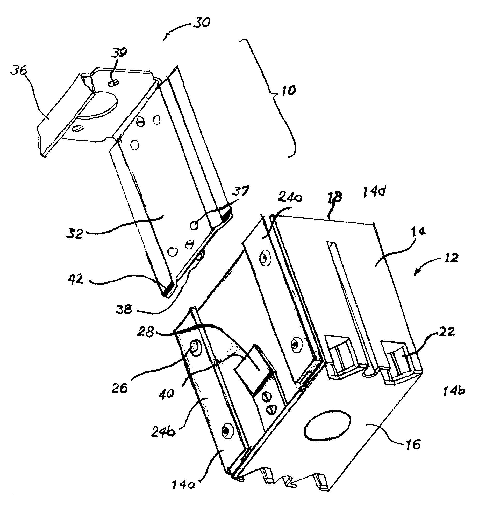 Adjustable bracket for outlet and switch boxes