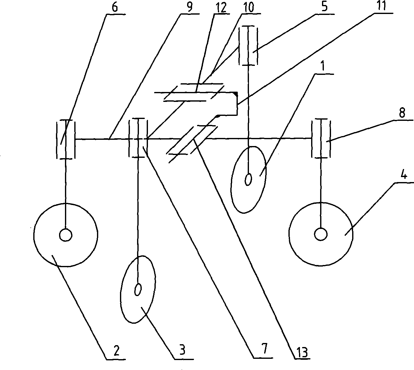 Shuttle type rocker arm suspension mechanism of four-wheel probe vehicle