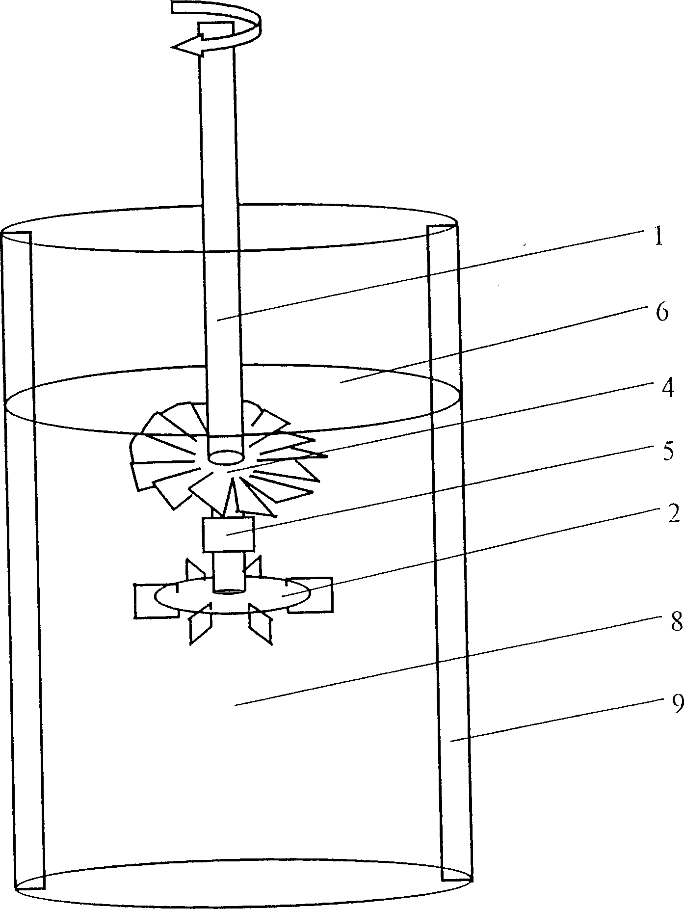 Surface aeration multiphase contact stirring equipment