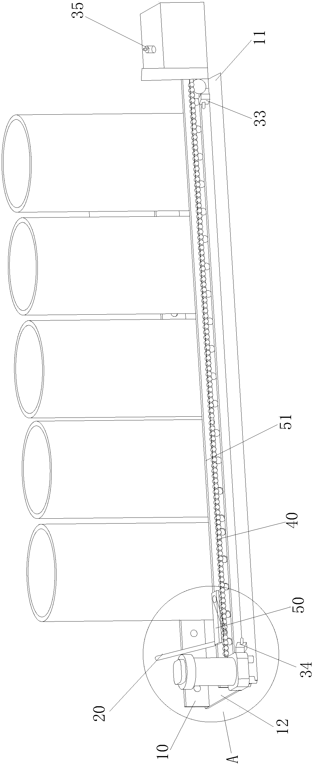 Automatic barrel feeding device for draw frame