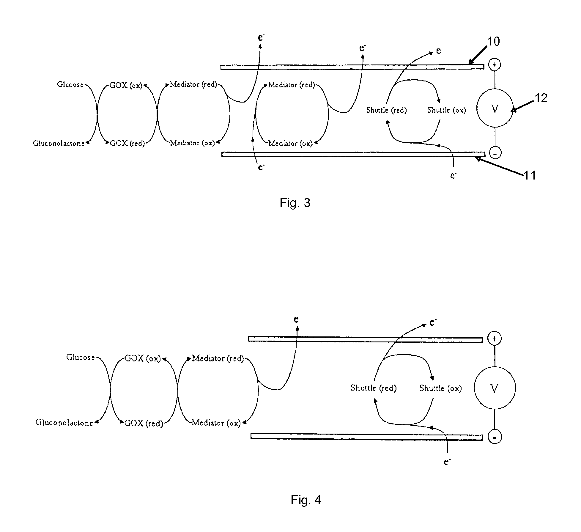 Detection of analytes in a dual-mediator electrochemical test strip