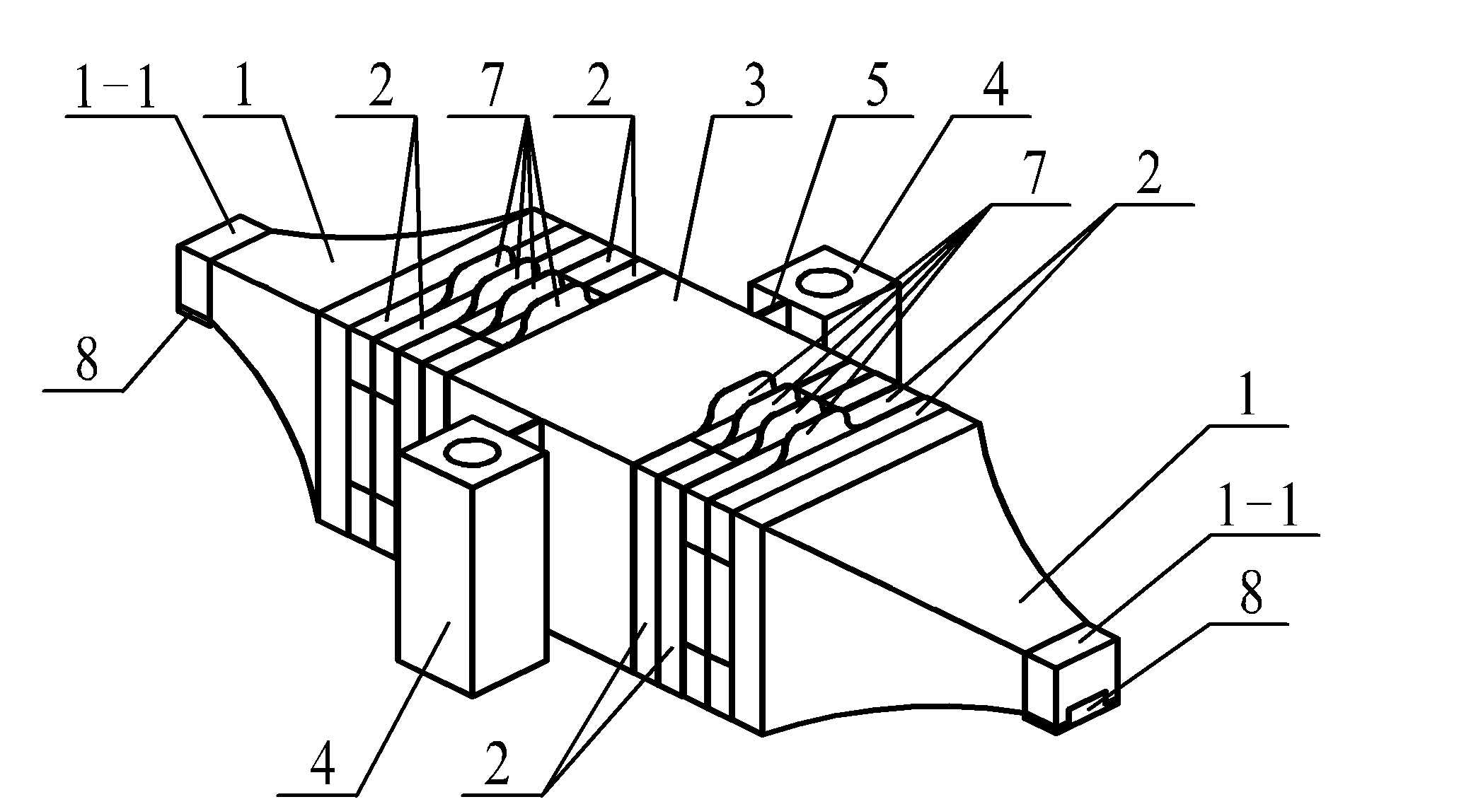 Partition excitation type composite bending vibration linear ultrasonic motor oscillator