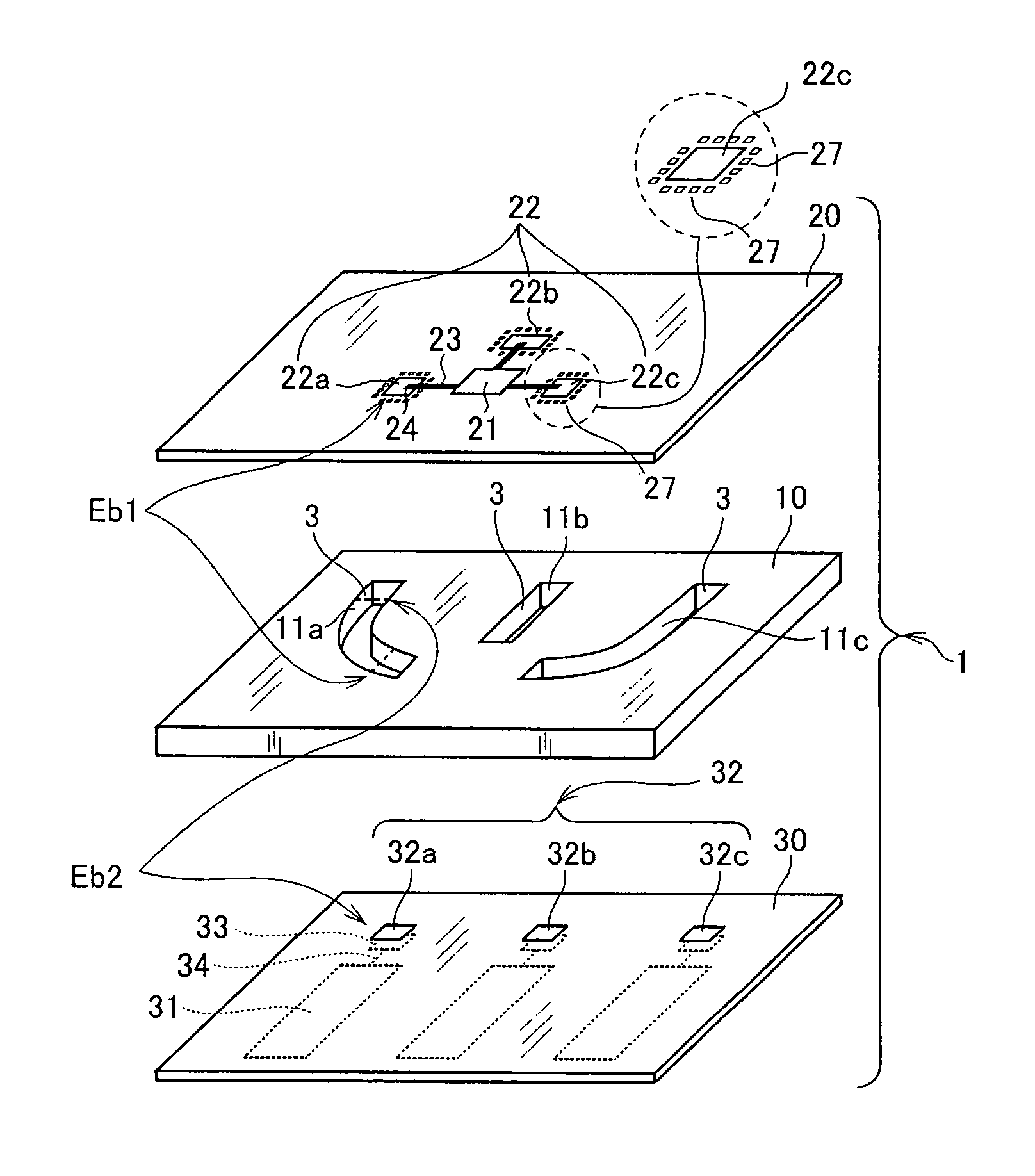 Waveguide tube formed by laminating a plate and substrates having waveguide passages