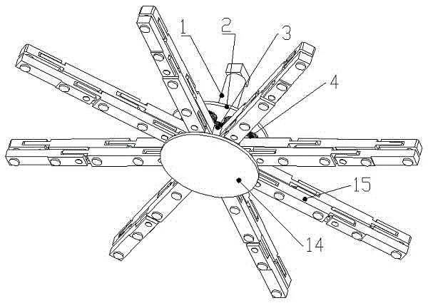 Variable-diameter wheel based on series combination of rocker sliders