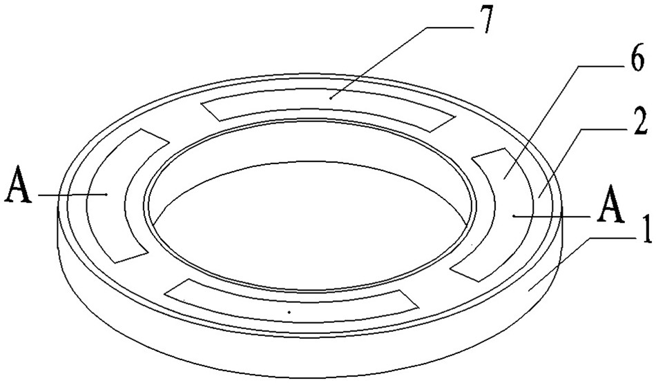 Insert type polytetrafluoroethylene static pressure dry gas sealing ring for battery ternary material stirring equipment and preparation method and application of insert type polytetrafluoroethylene static pressure dry gas sealing ring