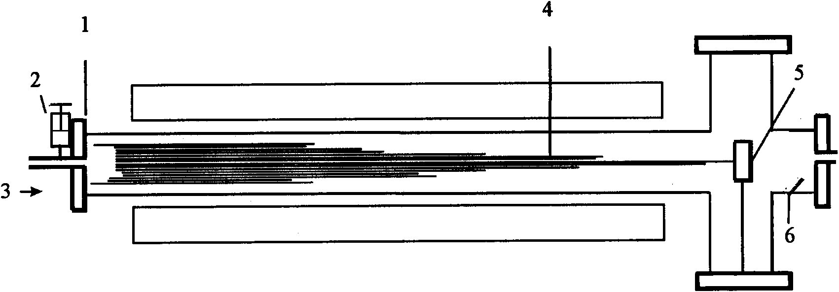 Processing method based on chemical vapor flow spinning method for preparing carbon nanotube fiber in inert atmosphere