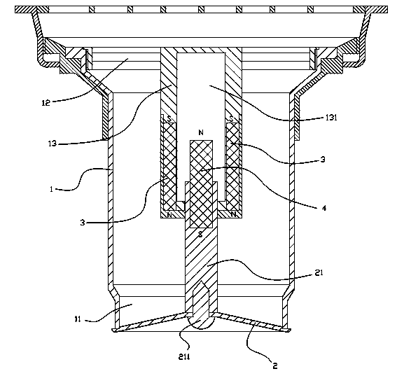 Magnetic suction through combined floor drain