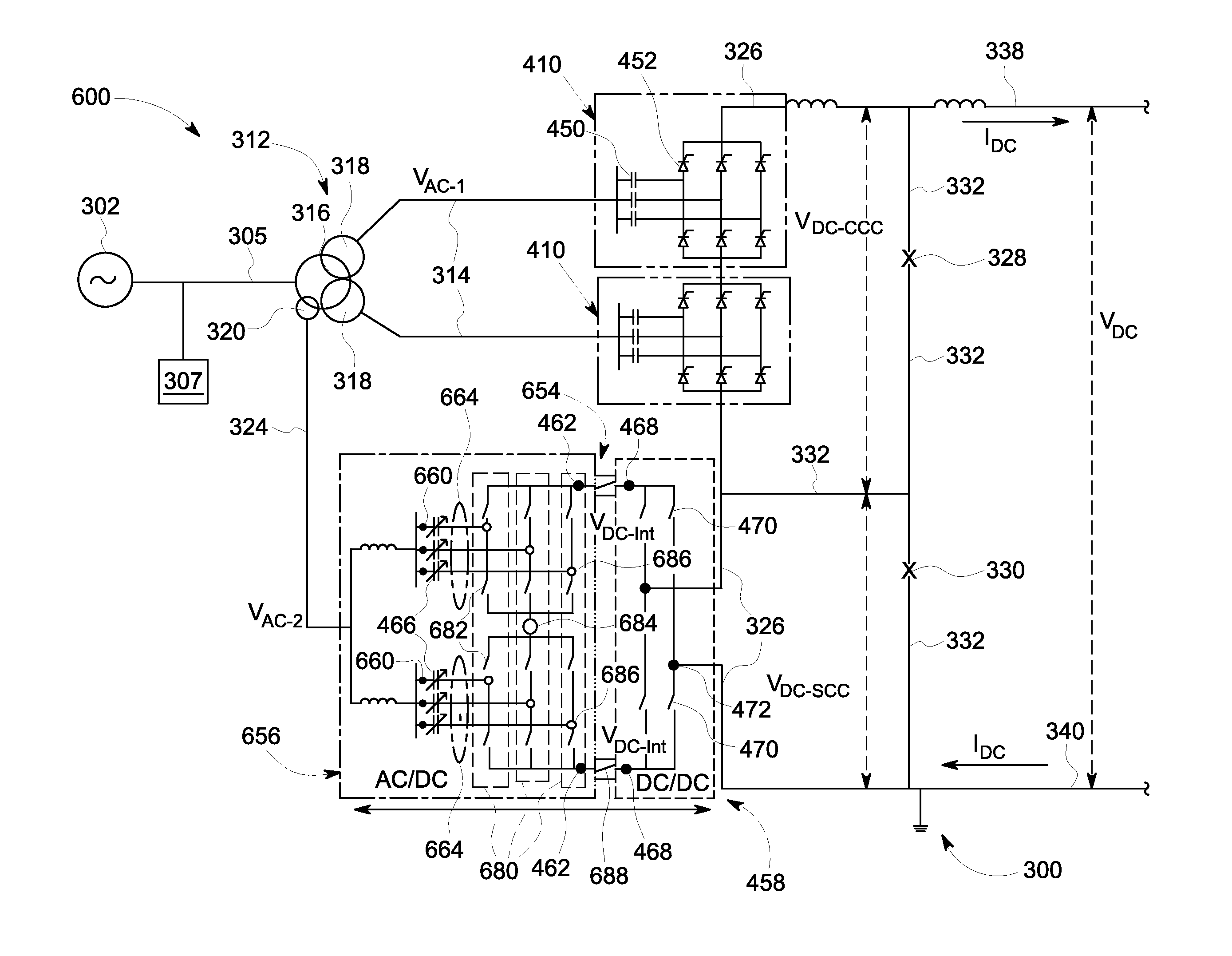 Hybrid high voltage direct current converter systems