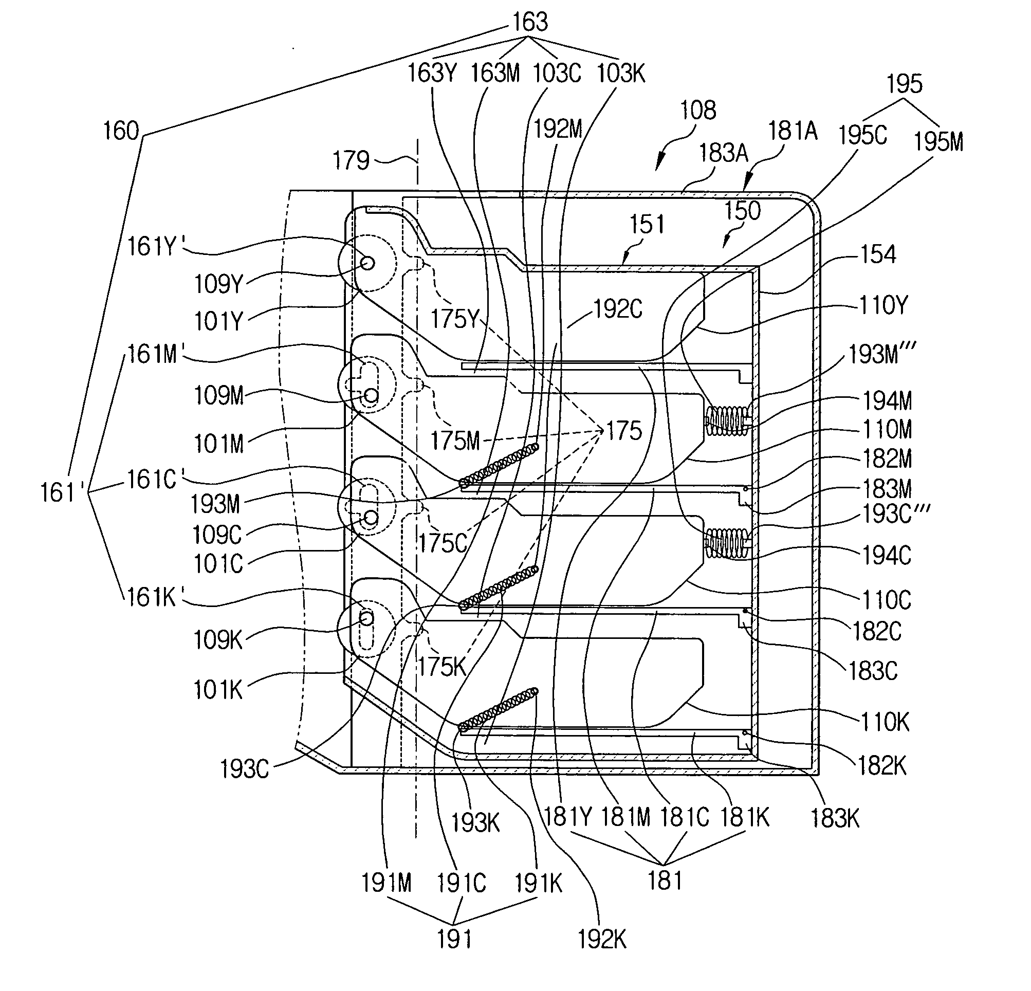 Tandem color image forming device