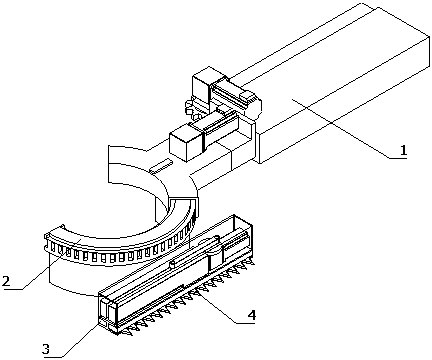 Green belt trimming device capable of crossing obstacle and implementation method