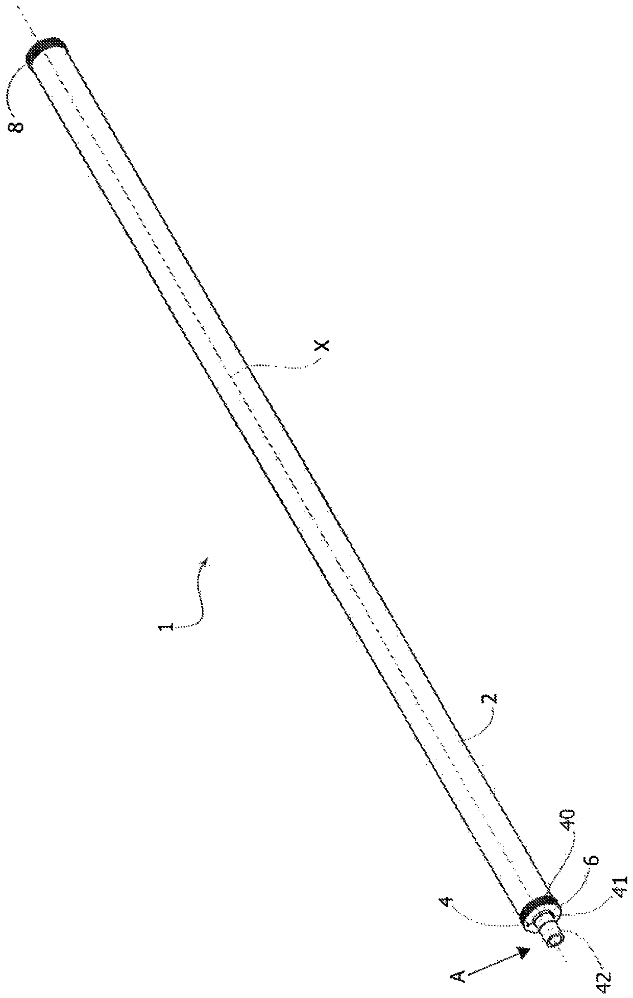 A device for converting thermal energy, a corresponding solar reactor and related plant