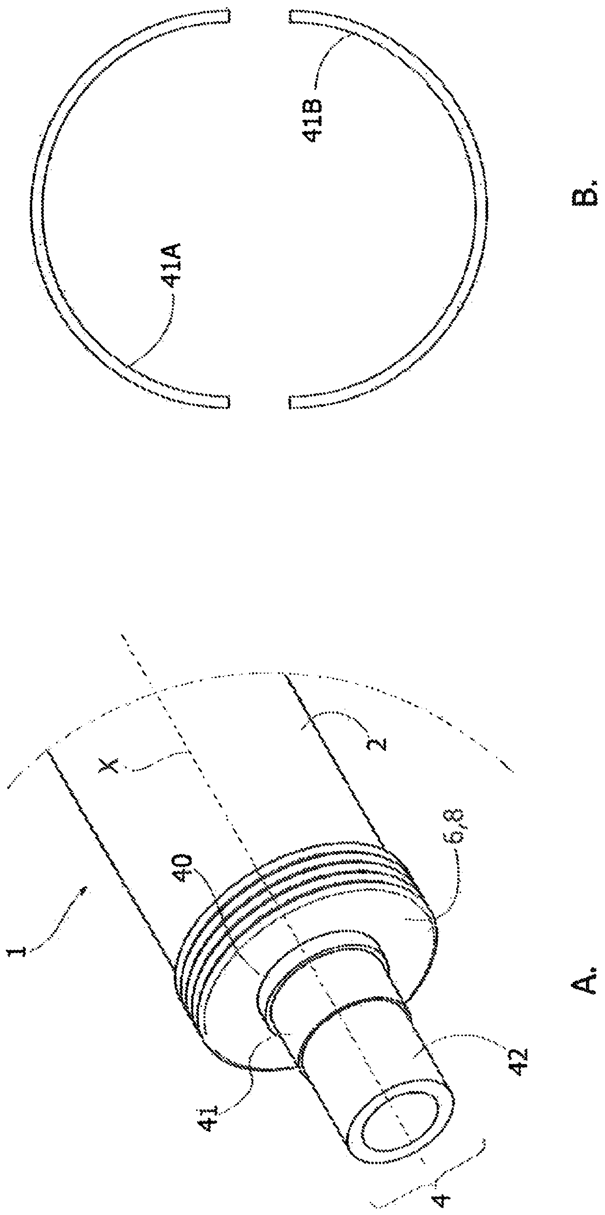 A device for converting thermal energy, a corresponding solar reactor and related plant