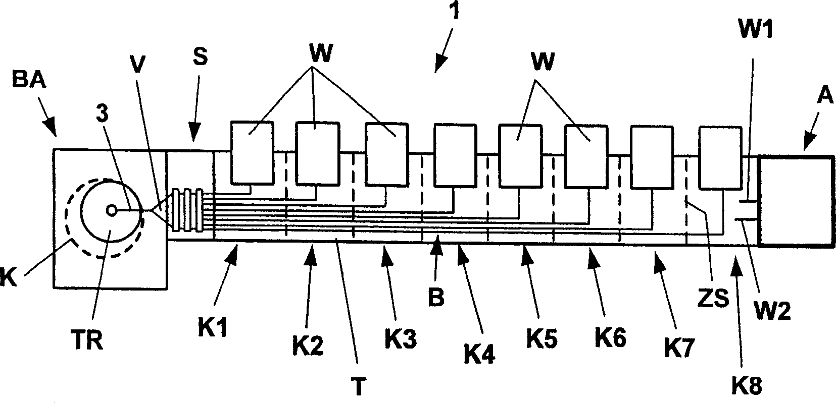 Drive device for combing machine