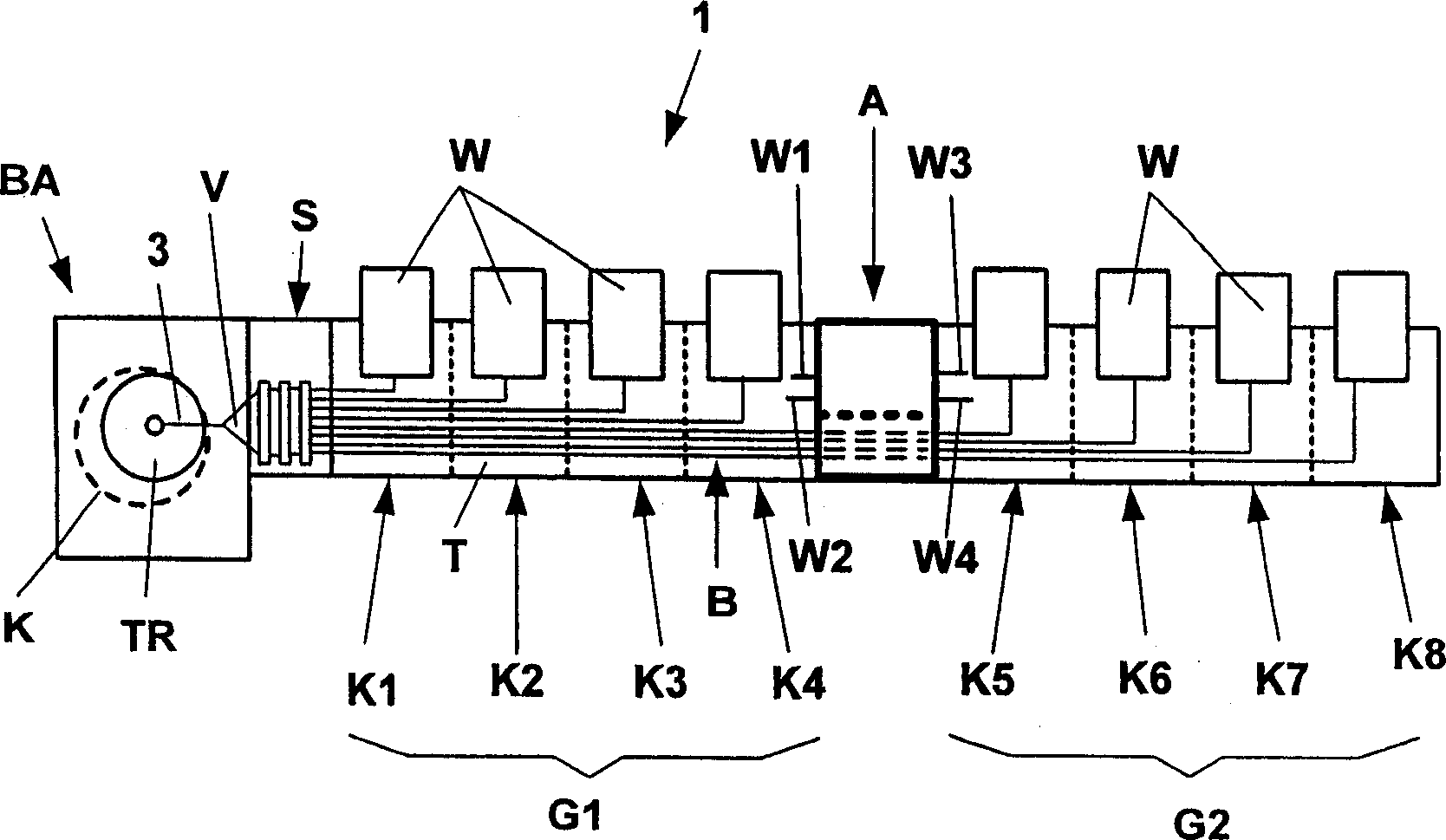 Drive device for combing machine