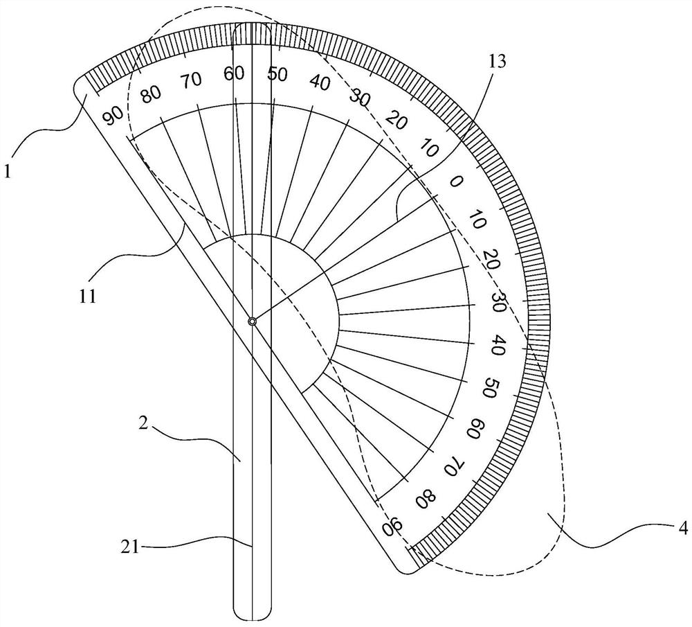 Aortic Arch Tangent Angle Measuring Ruler and Measuring Method