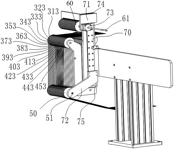 Dense busbar solder strip threading device and threading method, and series welding machine