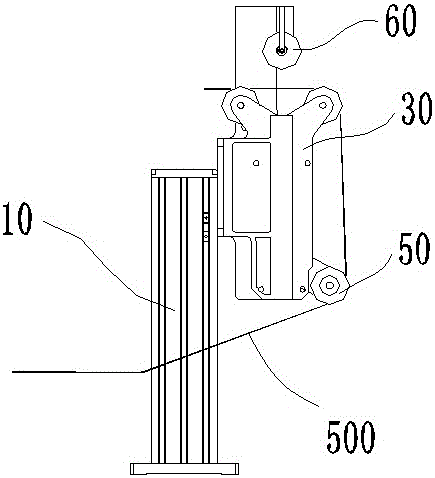 Dense busbar solder strip threading device and threading method, and series welding machine