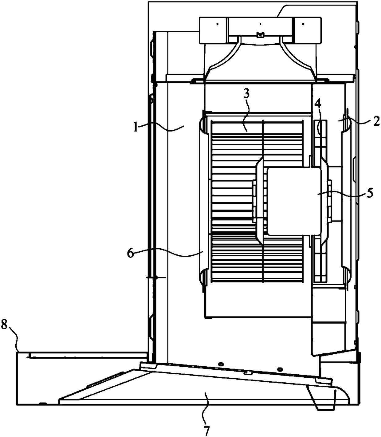 Double-cavity range hood with air curtain