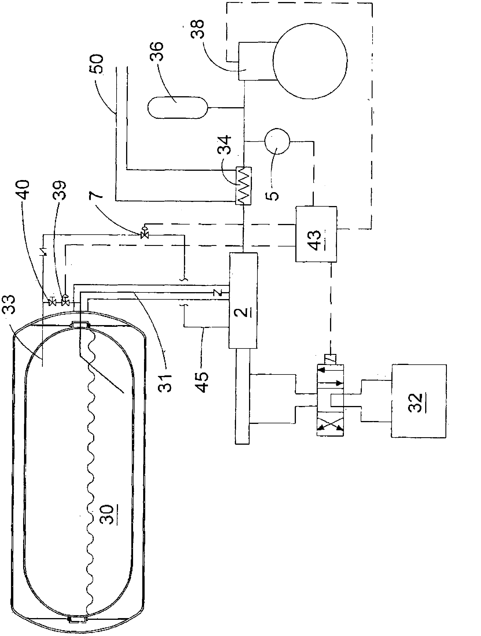 Two engine system with a gaseous fuel stored in liquefied form