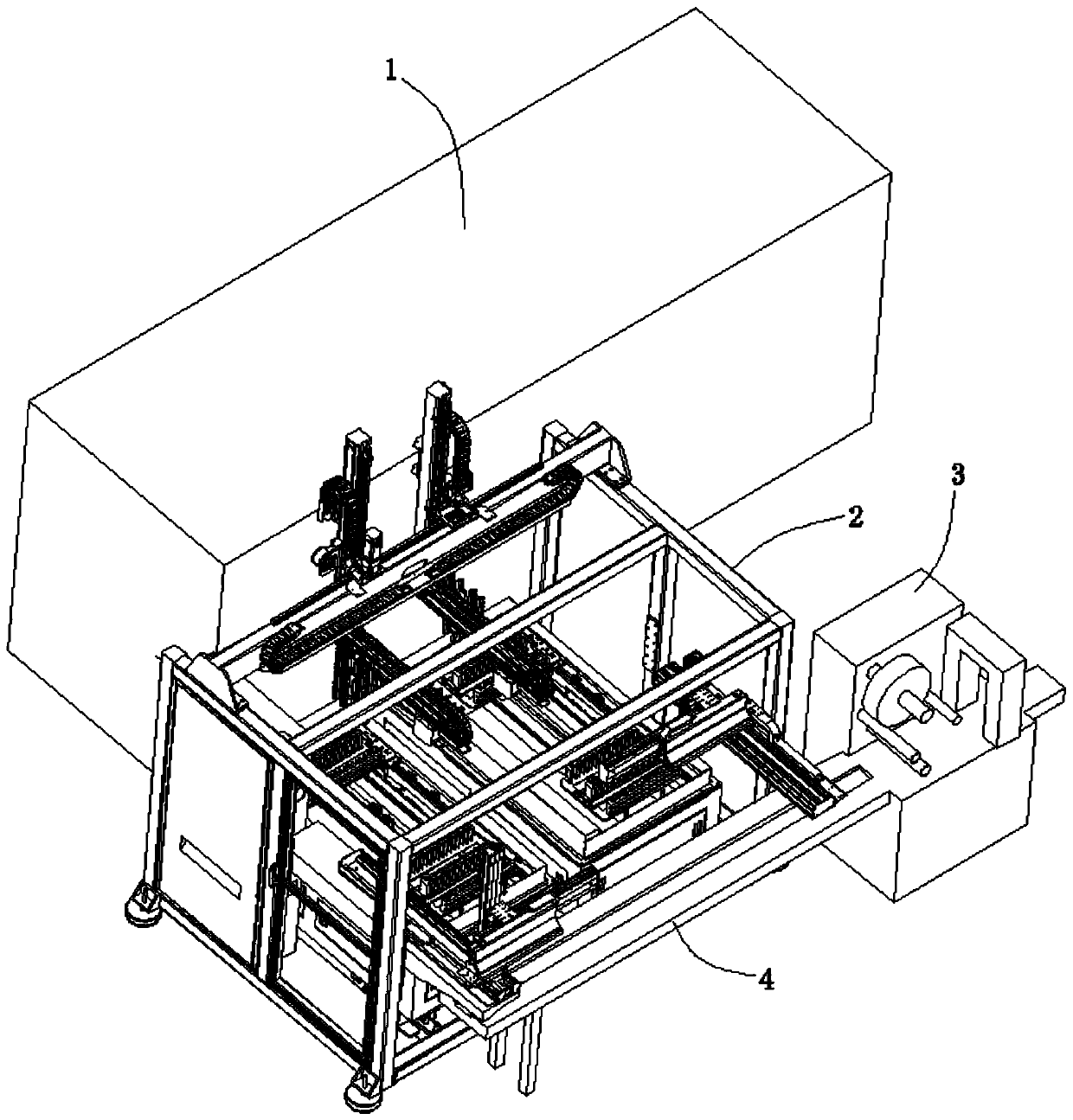 A stack mold side-take tableware packaging system and packaging method