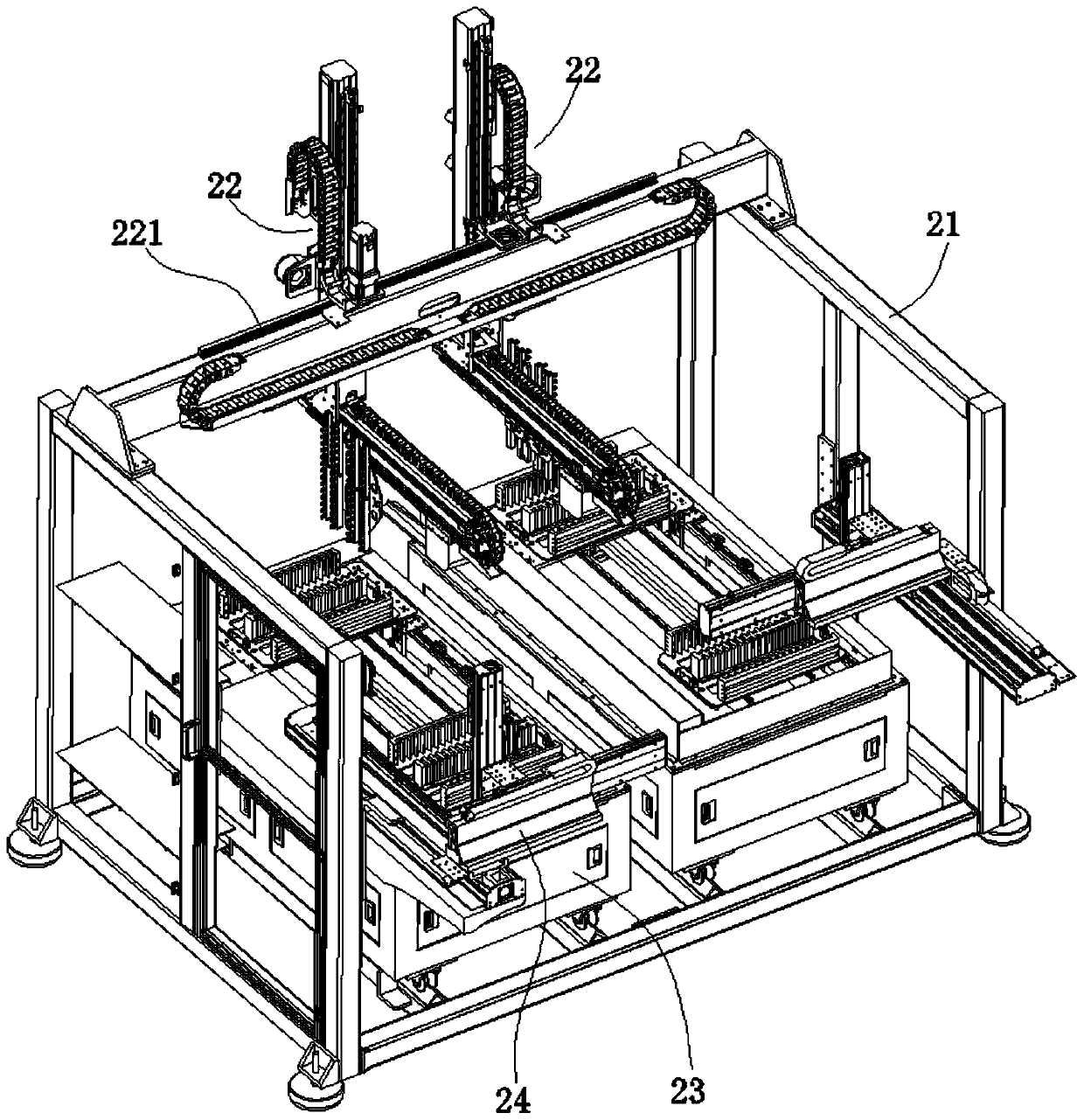 A stack mold side-take tableware packaging system and packaging method