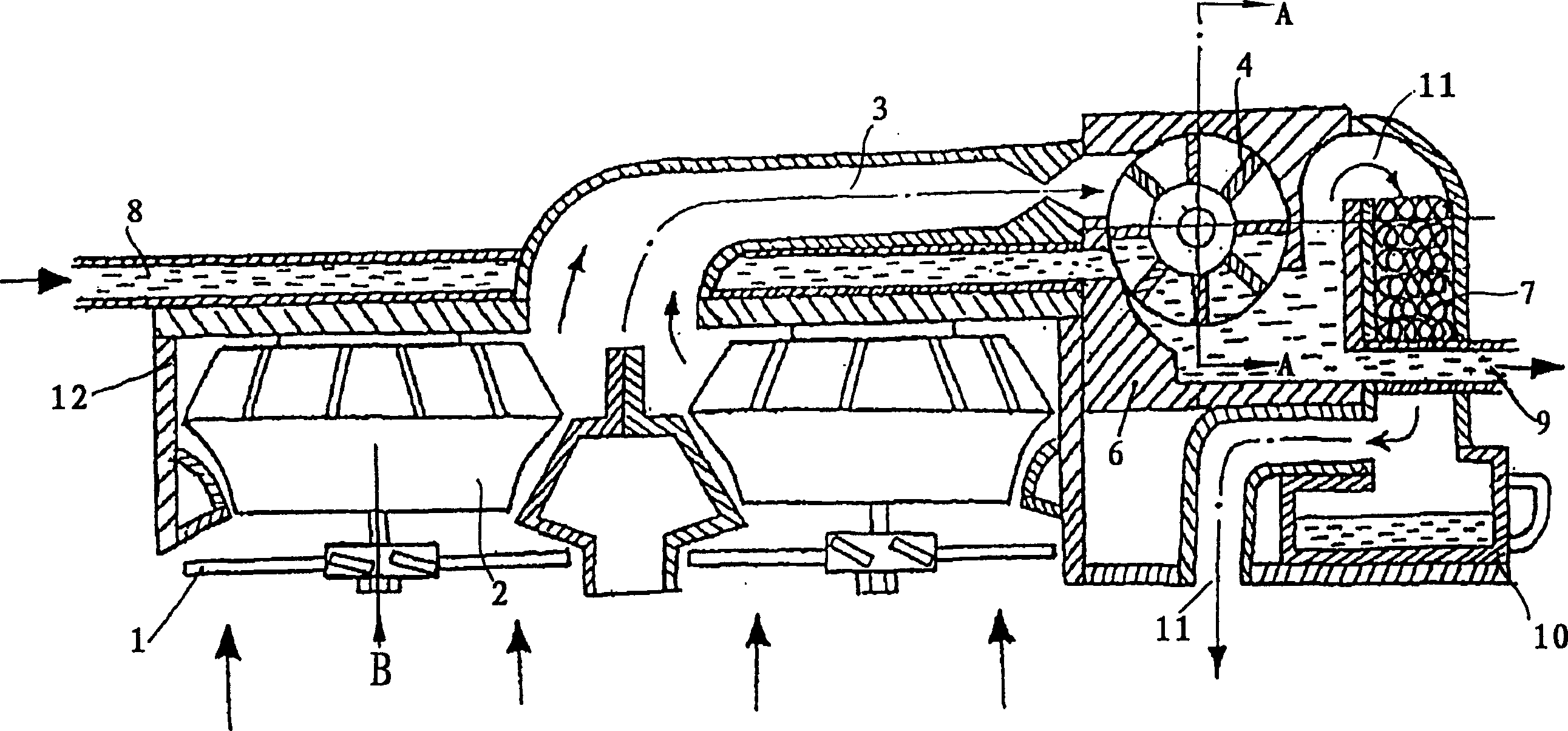 Exhaust gas filtering device