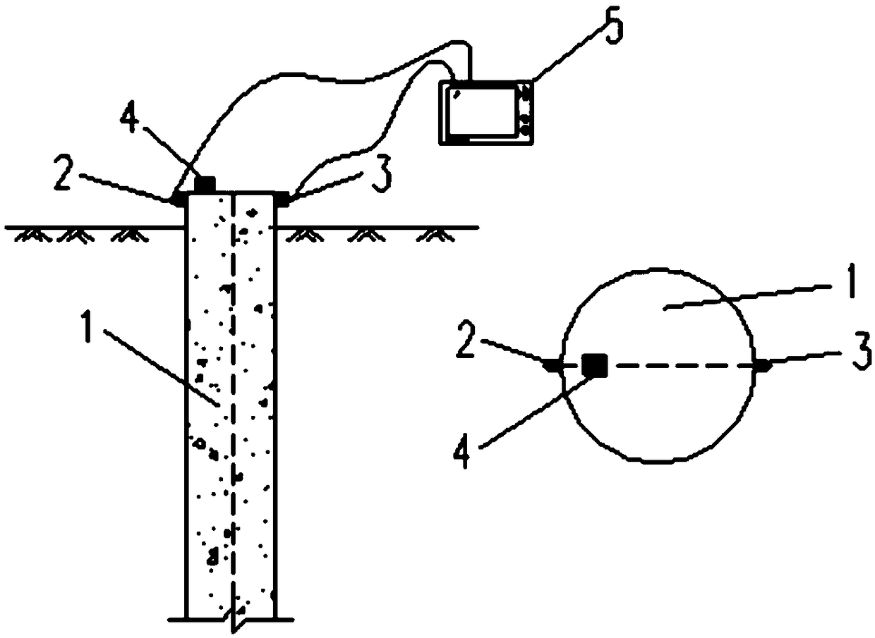 Foundation pile torsional wave low strain detection method capable of eliminating bending and longitudinal interference