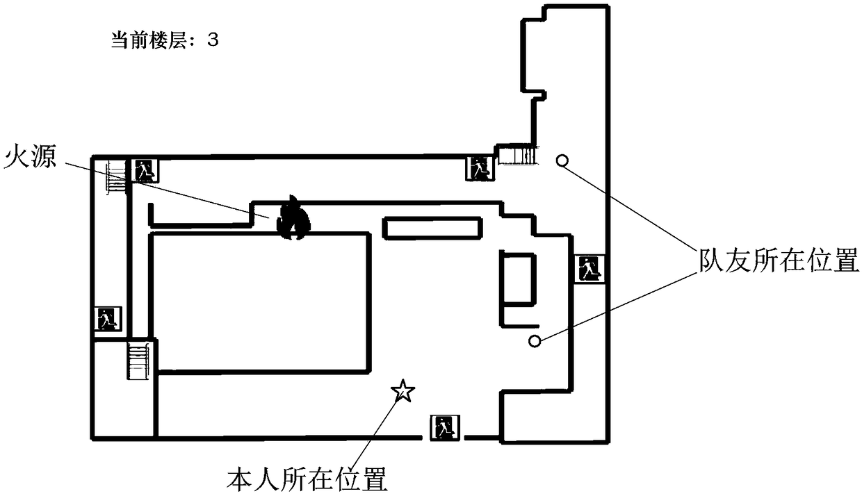 Indoor positioning and path planning method for fire extinguishing rescue condition