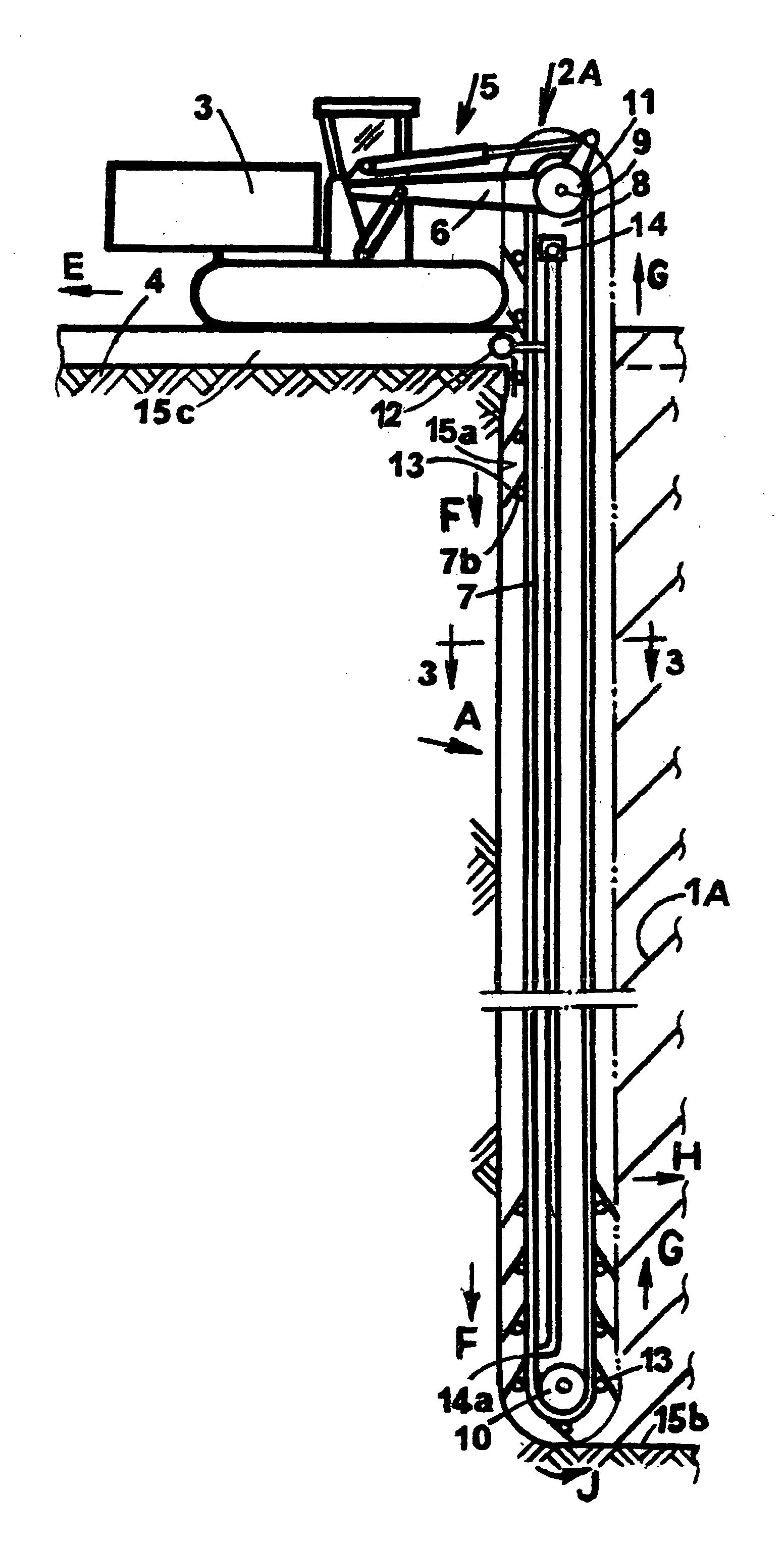 Excavator and a method for constructing an underground continuous wall