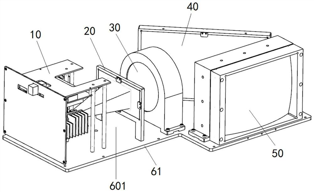 Optical-mechanical structure of head-up display system and assembling method of glued lens group of optical-mechanical structure