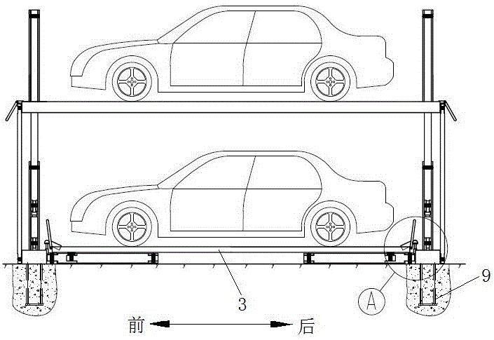 A double-layer three-dimensional parking garage