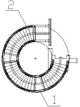 Construction method for installing stainless steel spiral stair and by adopting combined support