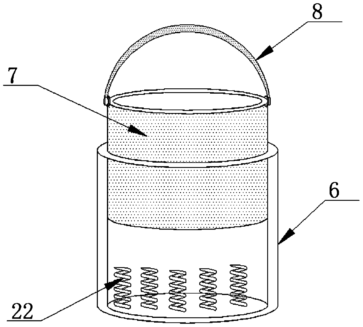 Liquid food feeding auxiliary device for postoperative patient