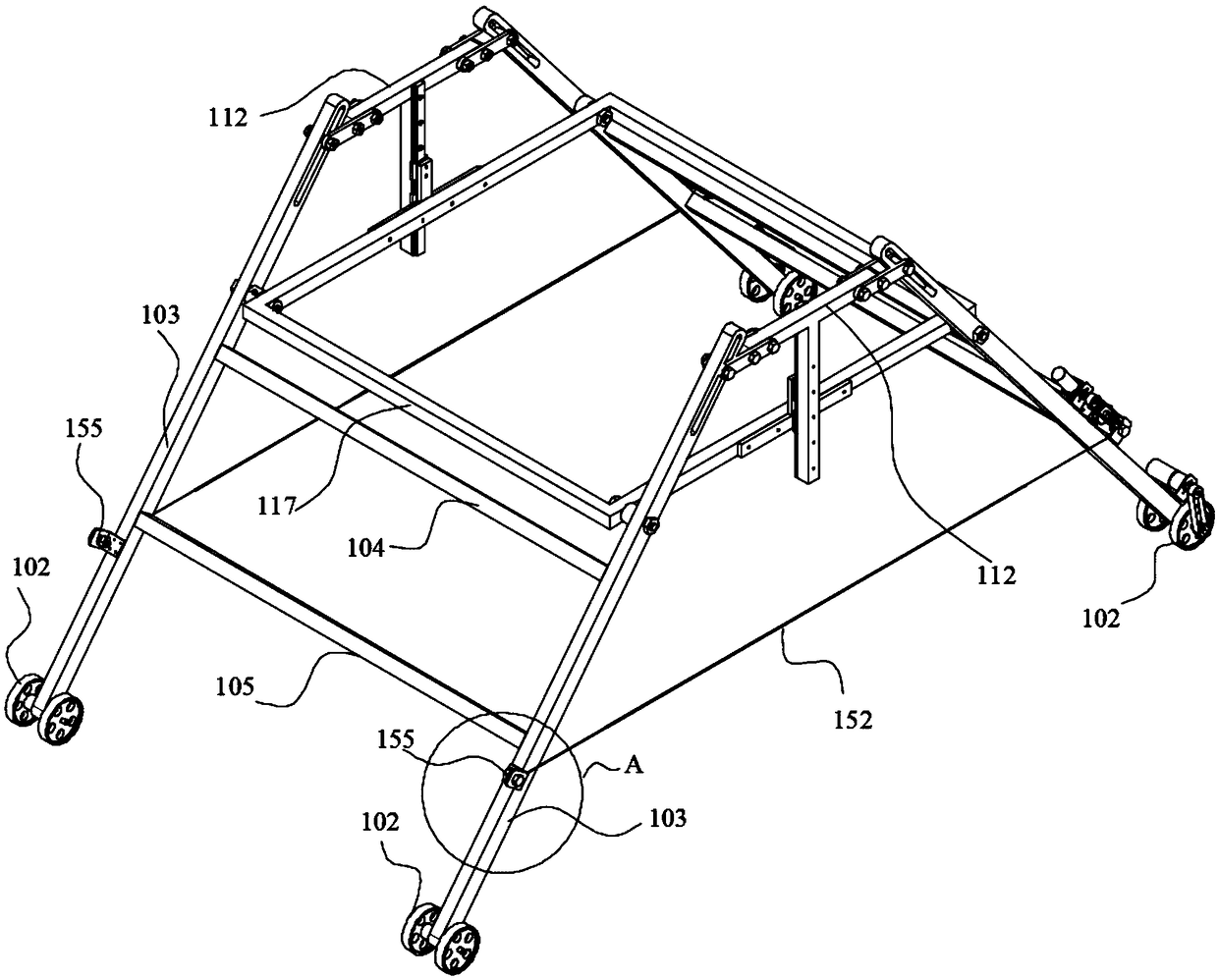 Crab-like type obstacle avoidance crane