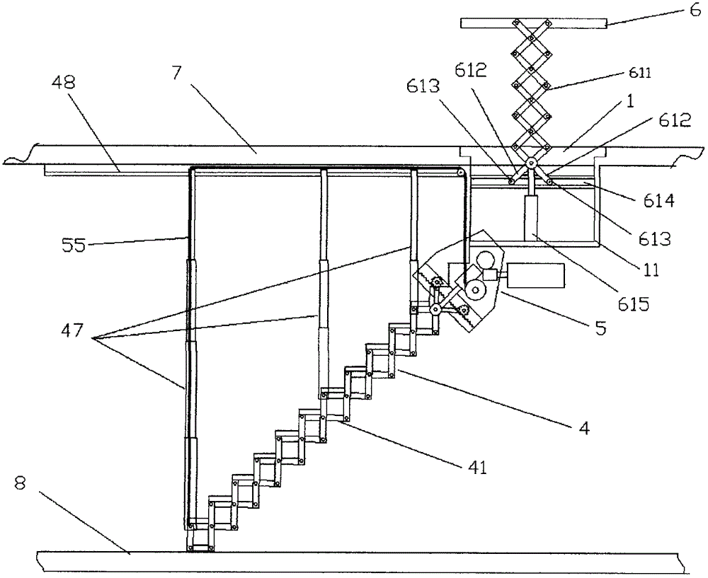 Carrying ladder for floor densely-distributed fire evacuation exits