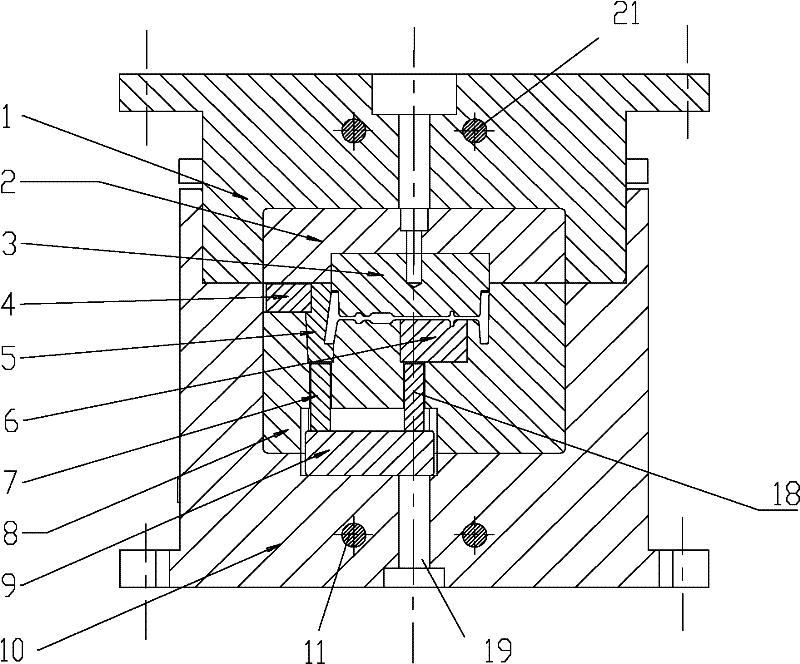 Precision isothermal forging combined die for complex aerospace die forged pieces