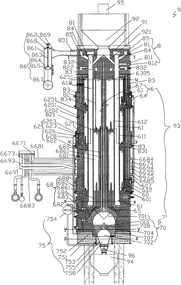 Export condensation and recovery purification method for coke oven raw gas of coal gangue pyrolysis gasification