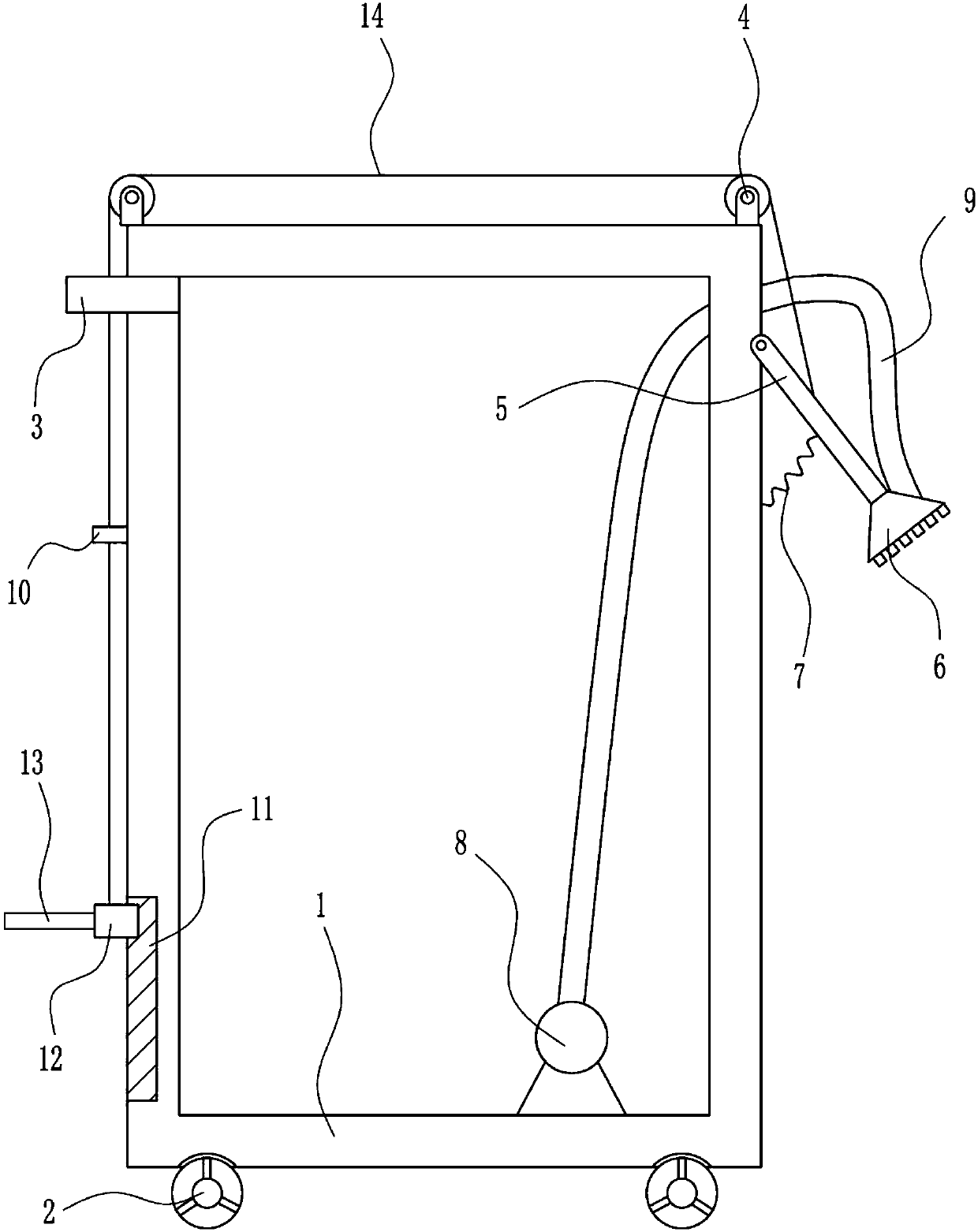 Infectious disease ward disinfectant spraying device