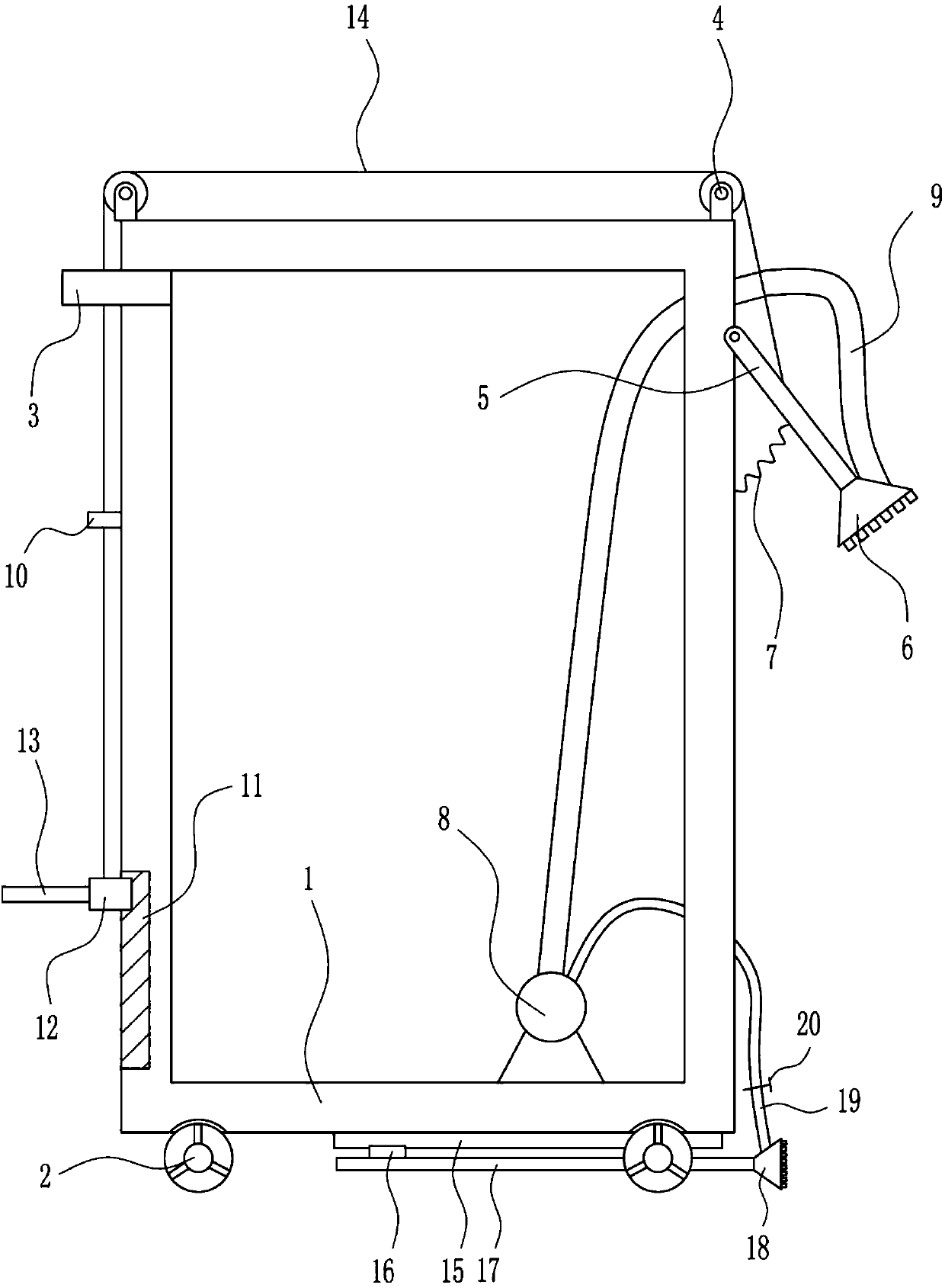 Infectious disease ward disinfectant spraying device