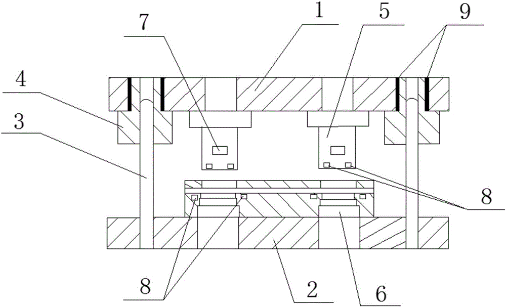 Stamping die capable of monitoring stamping acceleration and pressure