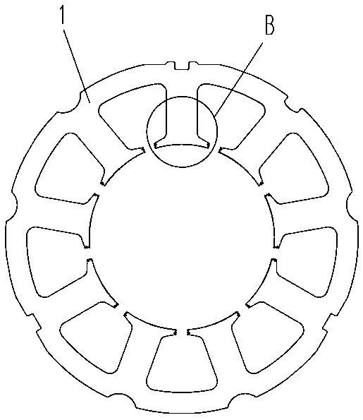 Auxiliary slot stator punching sheet, stator assembly, motor and compressor