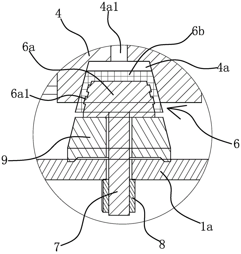 Head mounting structure for template sewing machine