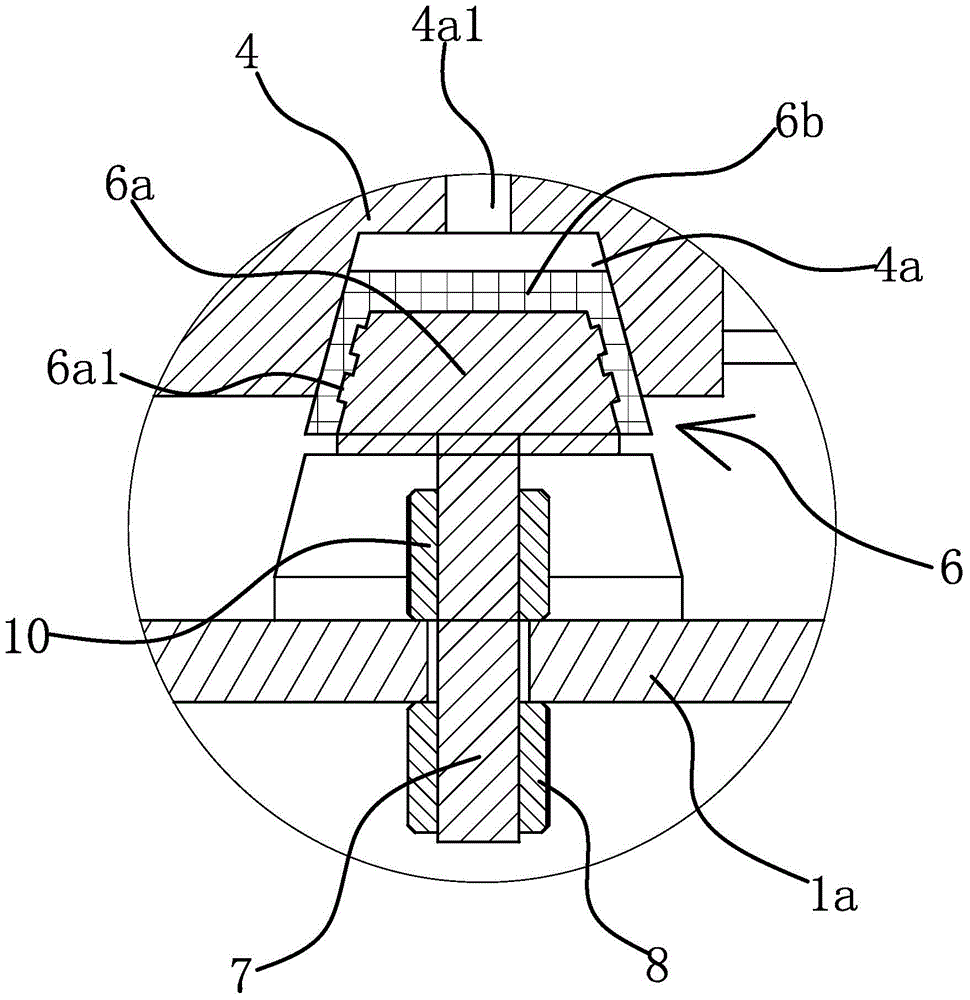 Head mounting structure for template sewing machine