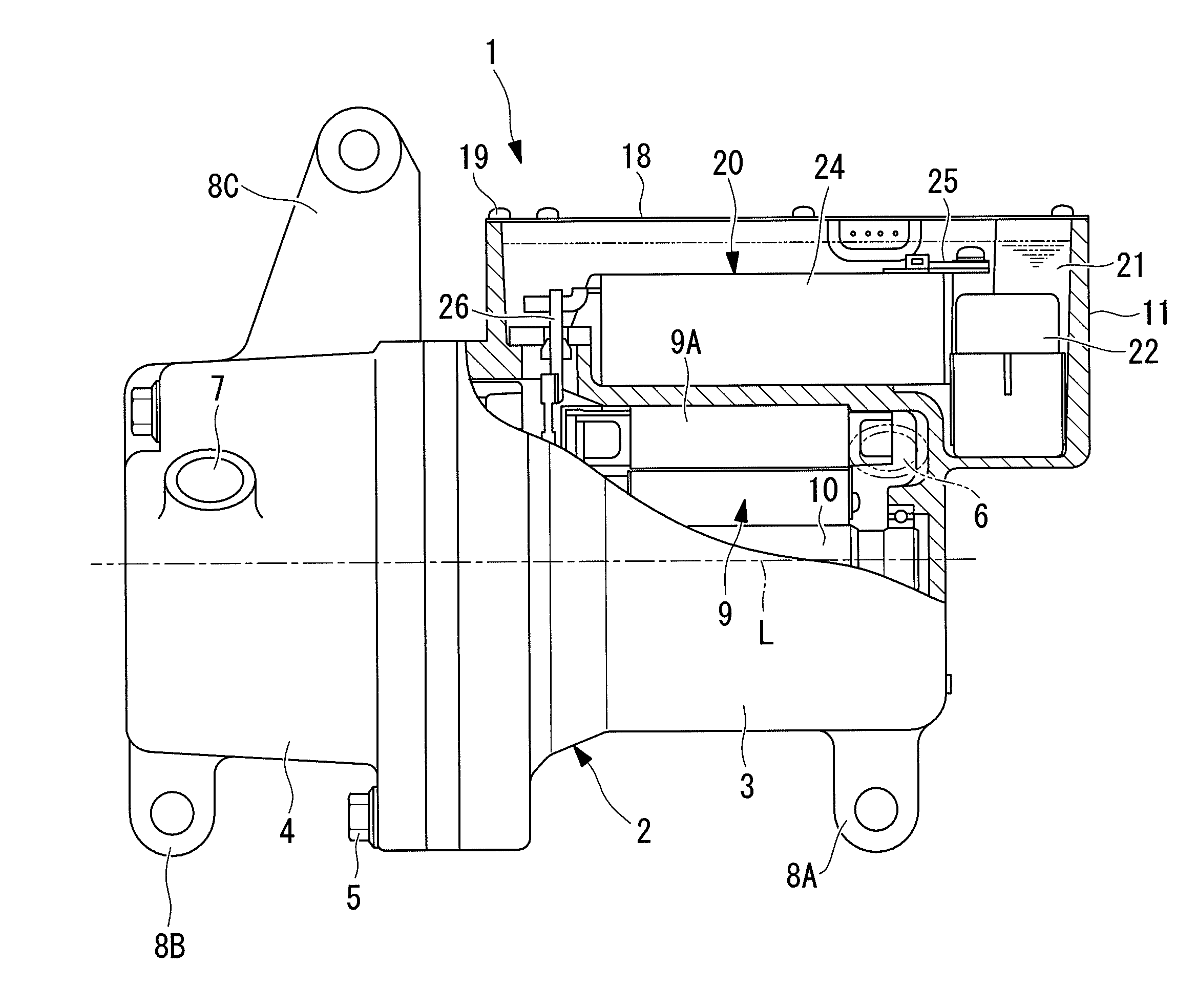 Inverter-integrated electric compressor