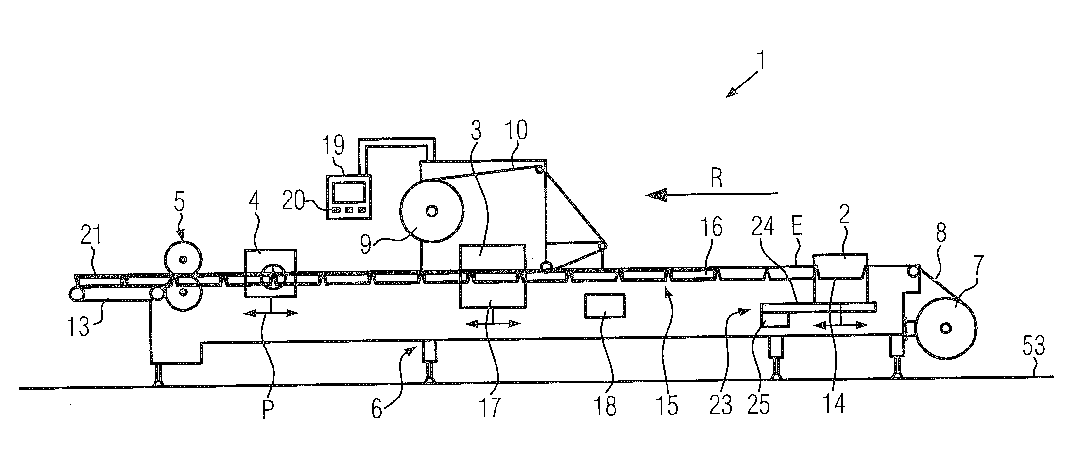 Work station for a packaging machine and tool changing method