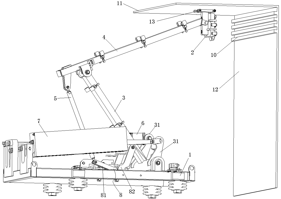 A trolley bus power receiving system