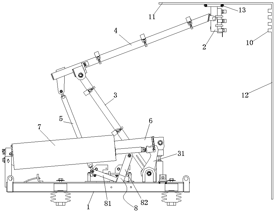 A trolley bus power receiving system