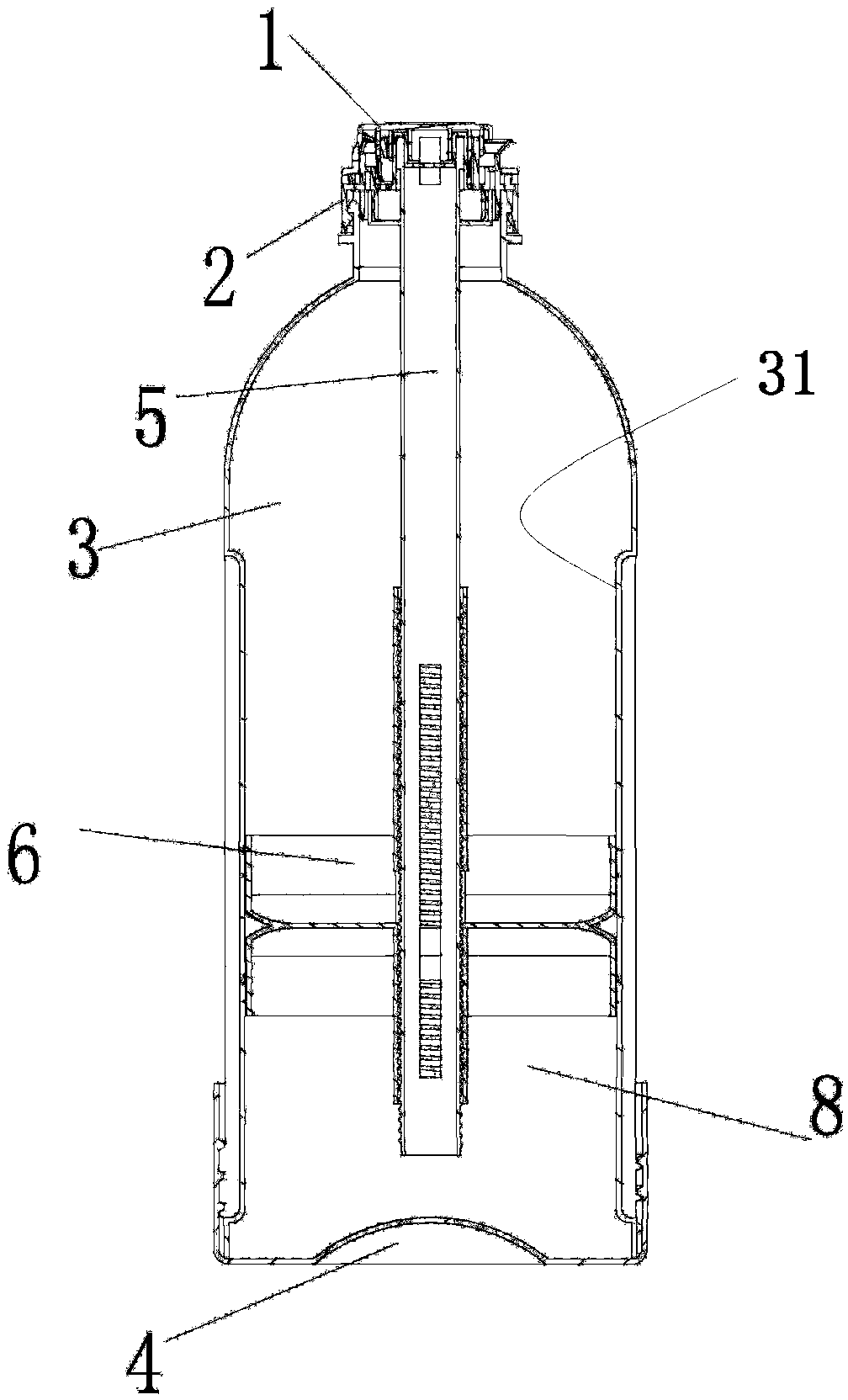 A single-chamber quantitative container