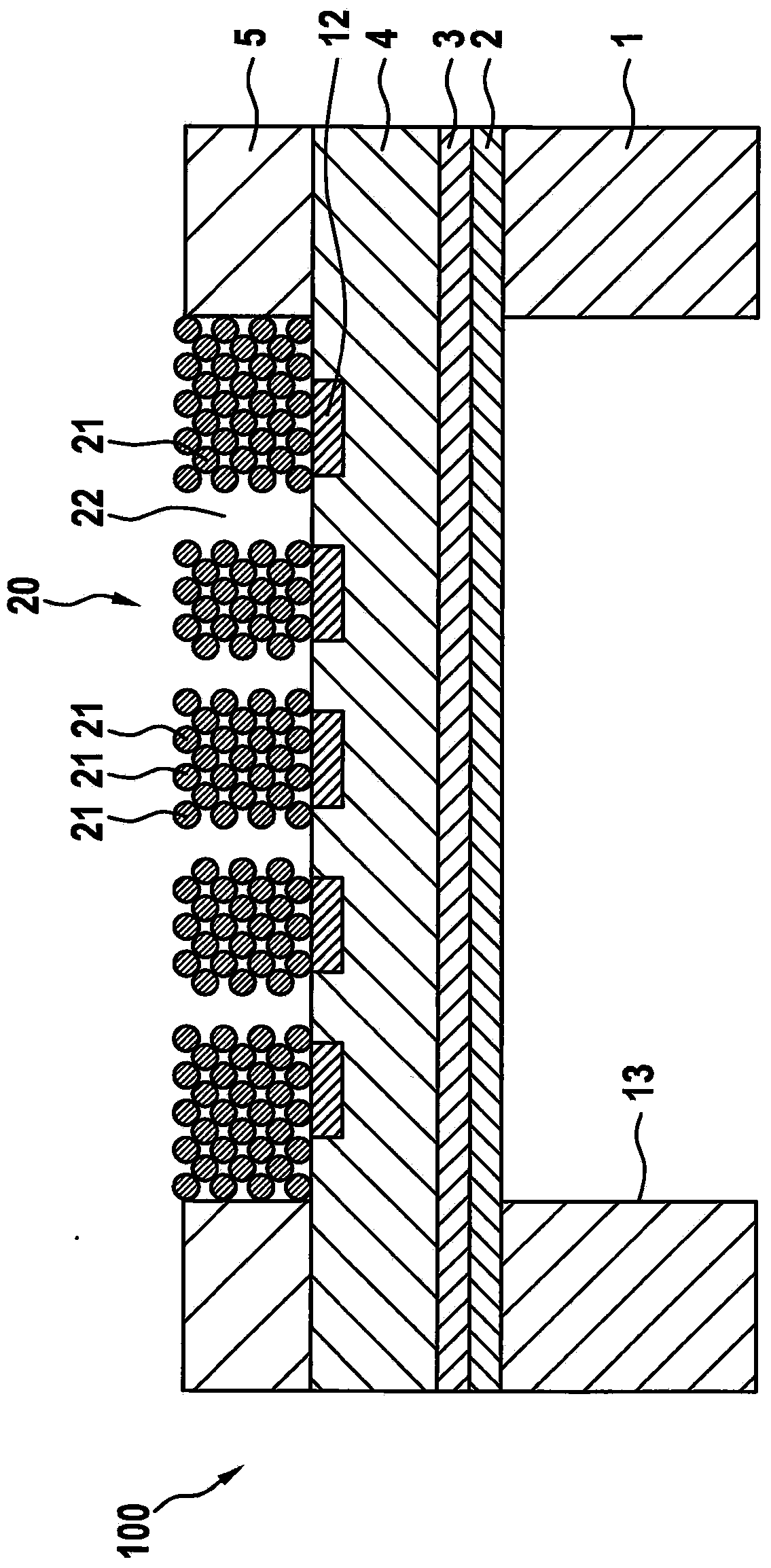 Method for producing a porous structure in a layer structure of a semiconductor component and a mems component having said porous structure element