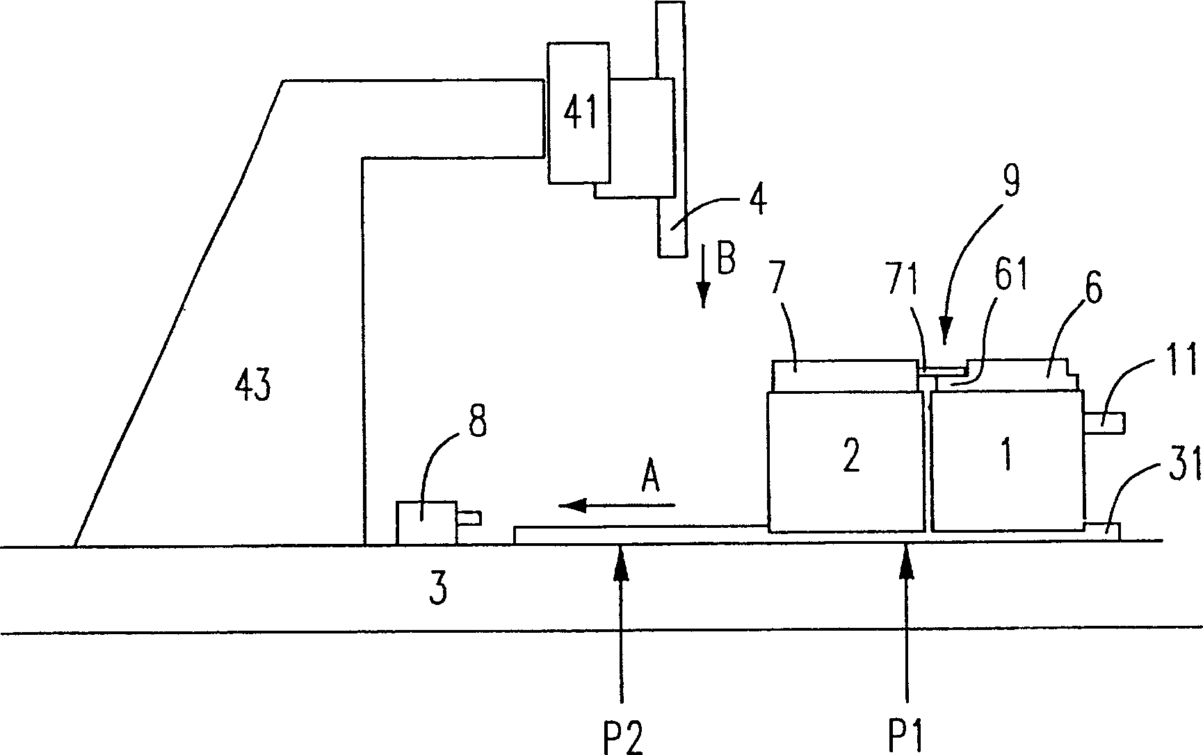 Scraping-pressing device for integrated circuit and method thereof